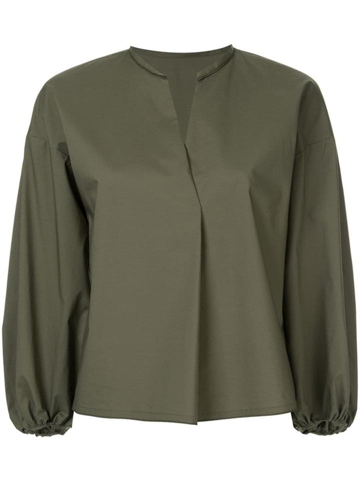 Ballsey Balloon Sleeve Blouse - Green