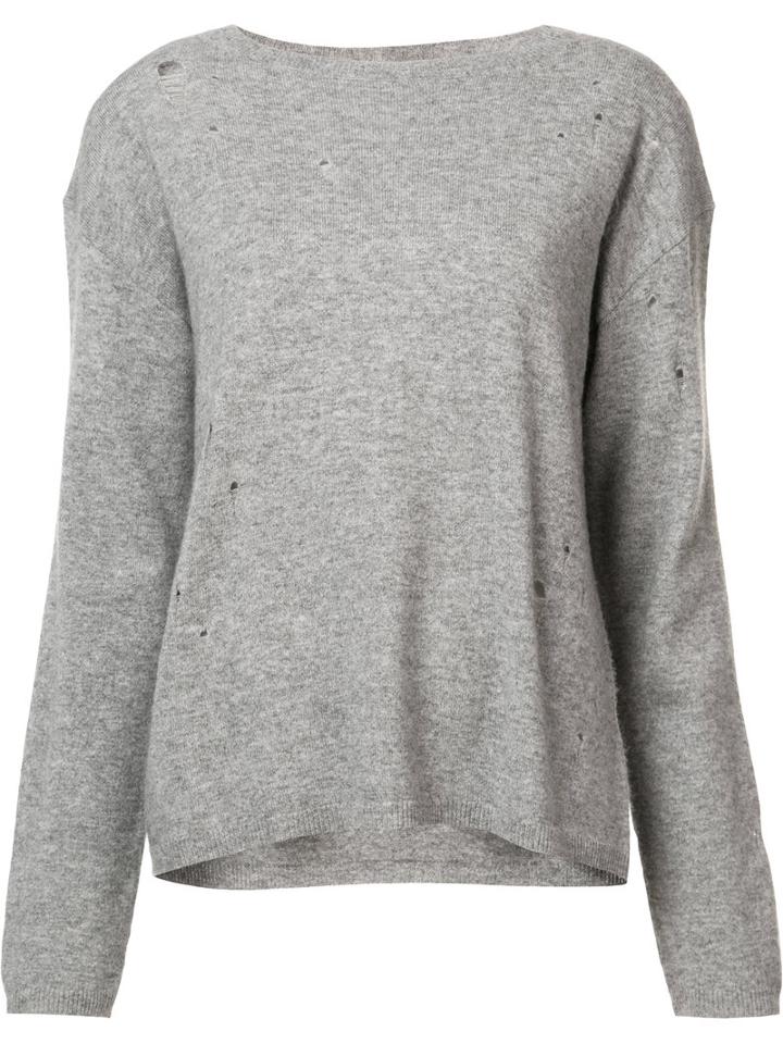 Nili Lotan Destroyed Effect Jumper, Women's, Size: Small, Grey, Cashmere/wool