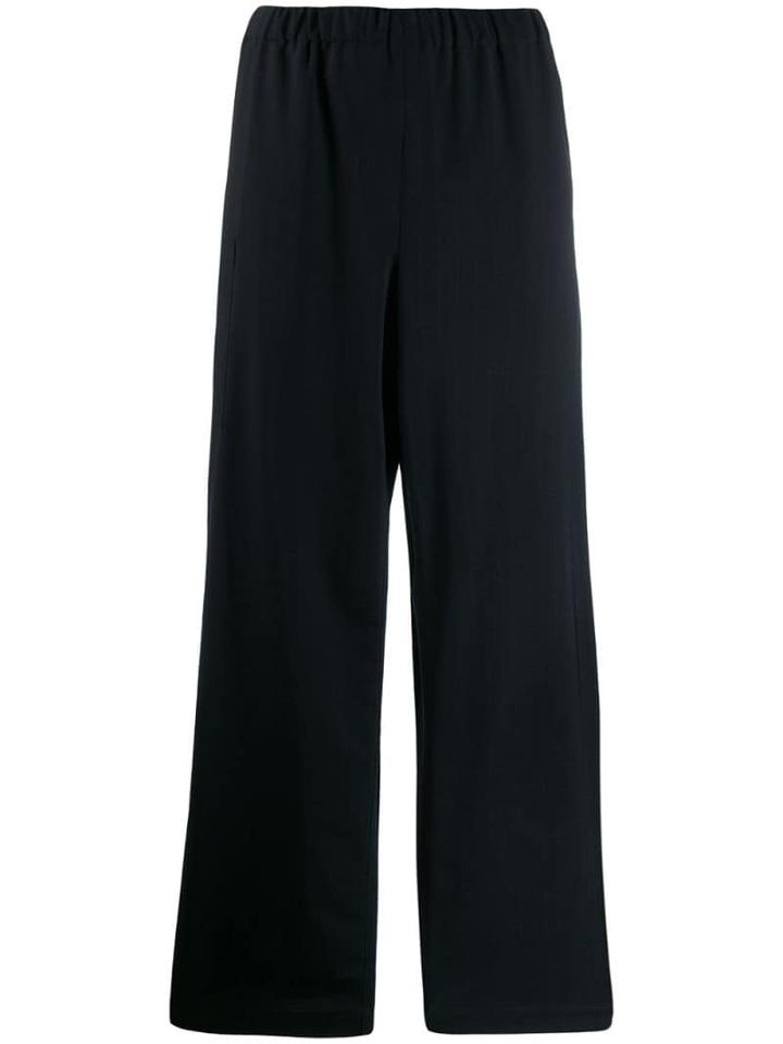 Mm6 Maison Margiela Pinstripe Wide-leg Trousers - Blue