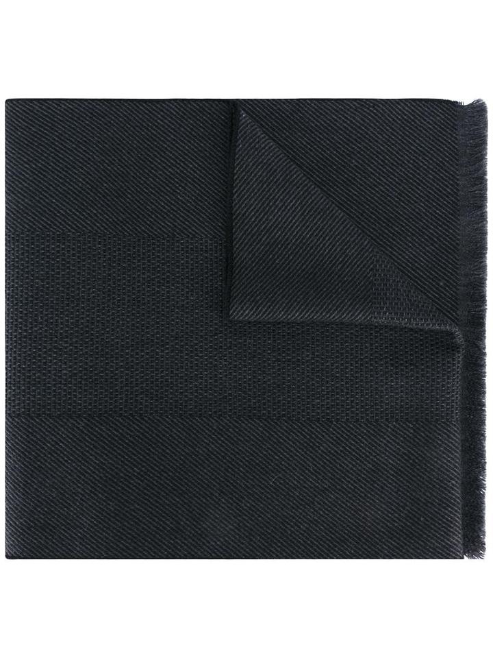 Paul Smith Panel Weave Scarf, Men's, Black, Virgin Wool