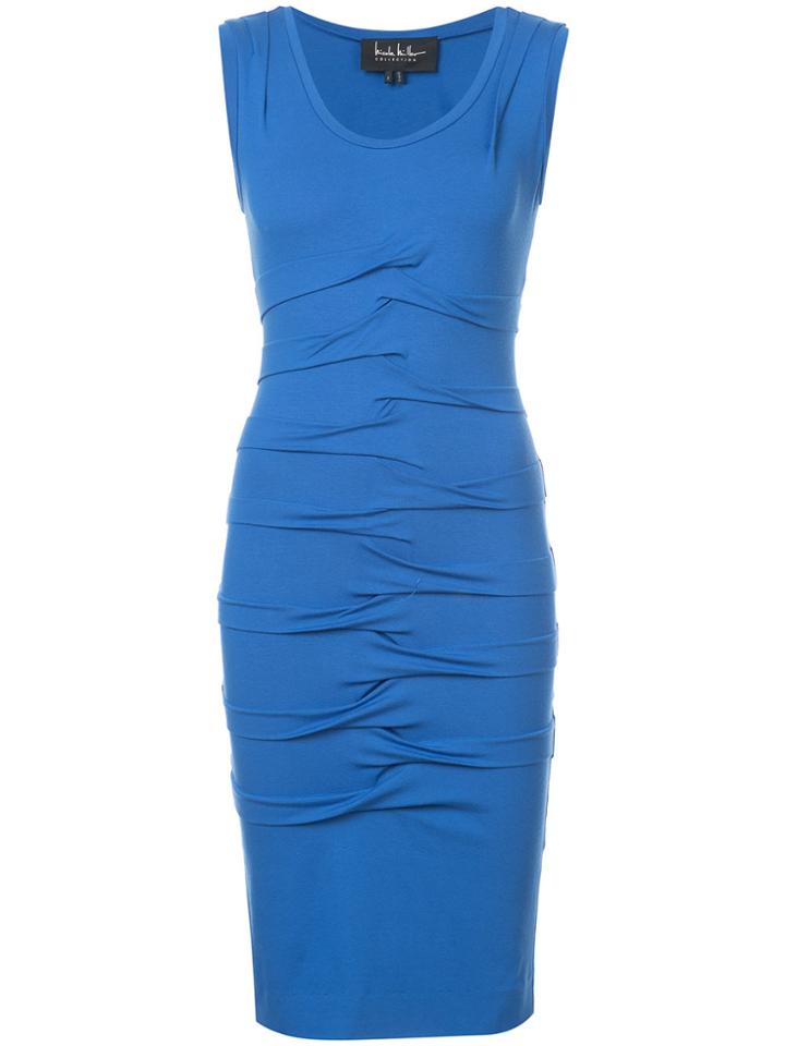 Nicole Miller Fitted Midi Dress - Blue
