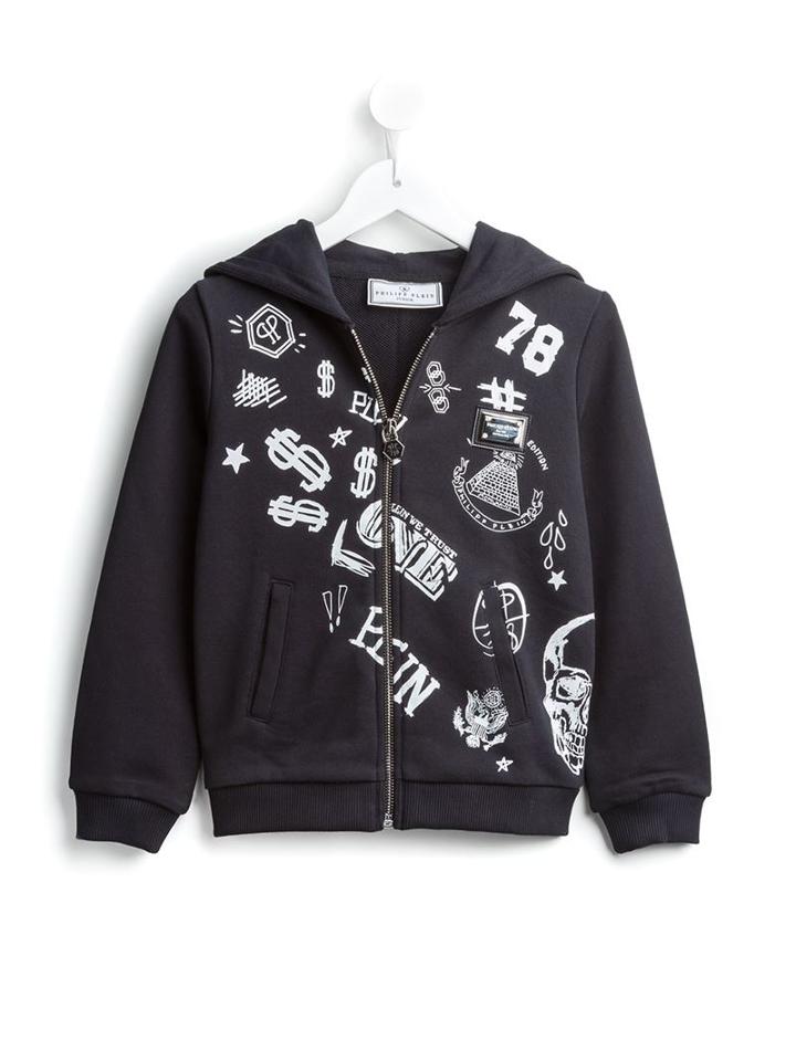 Philipp Plein Kids 'one Love' Zipped Up Hoodie