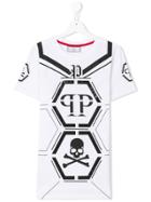 Philipp Plein Junior Teen Logo Print T-shirt - White