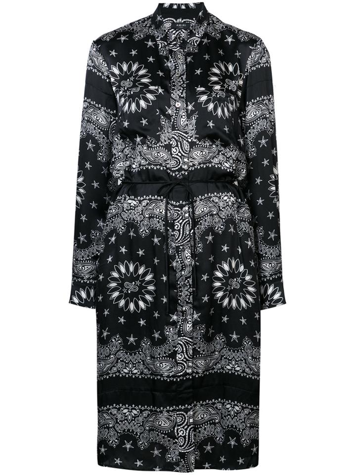 Amiri Bandana Print Shirt Dress - Black