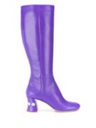 Miu Miu Embellished Heel 65 Boots - Purple