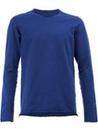 Kazuyuki Kumagai - Roll Hem Sweater - Men - Cotton/linen/flax/polyurethane - 5, Blue, Cotton/linen/flax/polyurethane
