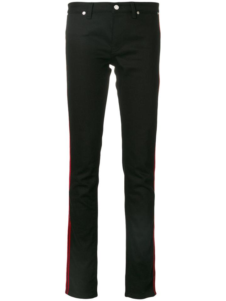 Givenchy - Striped Skinny Jeans - Women - Cotton/polyamide/polyester/spandex/elastane - 40, Black, Cotton/polyamide/polyester/spandex/elastane