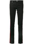 Givenchy - Striped Skinny Jeans - Women - Cotton/polyamide/polyester/spandex/elastane - 40, Black, Cotton/polyamide/polyester/spandex/elastane