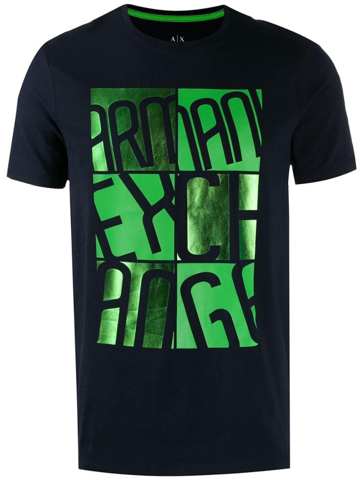 Armani Exchange Metallic Print T-shirt - Blue