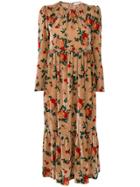 Vivetta Floral Print Flared Dress - Brown