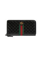 Gucci Leather Zip Around Wallet With Double G - Blue