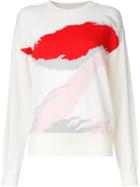 Ms Min Abstract Pattern Jumper, Women's, Size: Small, White, Wool