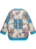 Gucci Padded Nylon Jacket With Flowers And Tassels - White
