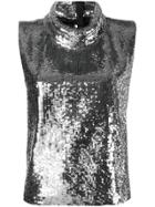Halpern Sequin Party Top - Silver