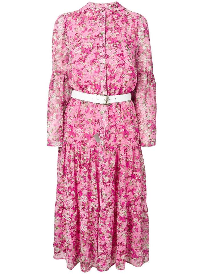 Michael Kors Collection Floral Flared Dress - Pink
