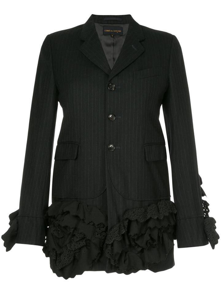 Comme Des Garçons Vintage English Embroidery Appliquée Blazer - Black