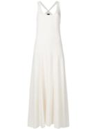 Theory - Scoop Neck Maxi Dress - Women - Polyester/acetate/viscose - 4, White, Polyester/acetate/viscose
