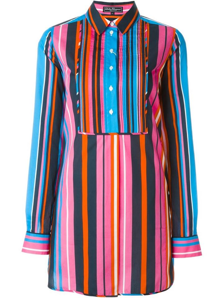 Salvatore Ferragamo Striped Oversized Shirt, Women's, Size: 42, Cotton