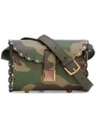 Furla - Camouflage Stud Detail Shoulder Bag - Women - Calf Leather/metal - One Size, Green, Calf Leather/metal