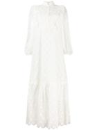 Zimmermann Embroidered Flared Dress - White