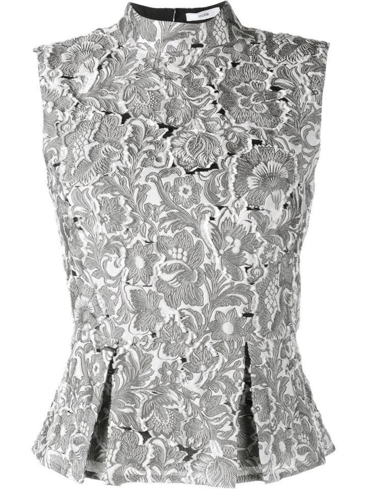 Erdem 'hilda' Top, Women's, Size: 12, Grey, Polyester/polyamide/silk