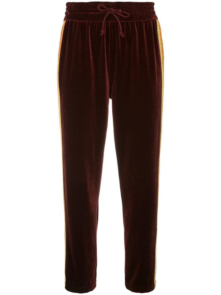 Mother The Lounger Ankle Joggers - Red