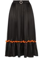 Shrimps Lace Trim Midi Skirt - 101 - Black