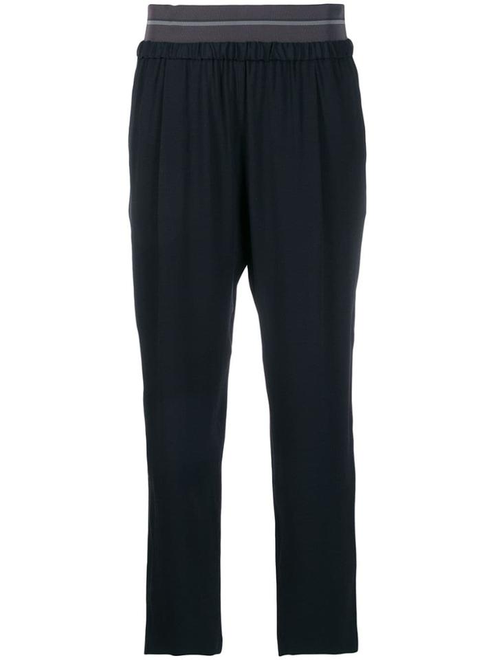 Fabiana Filippi Contrast Waistband Trousers - Blue