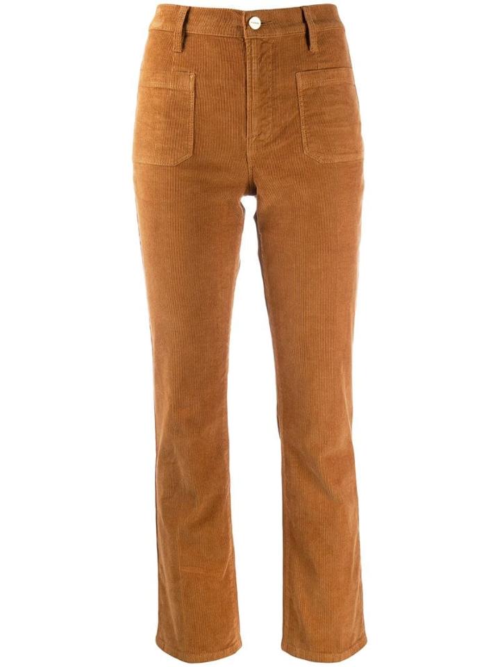 Frame Slim Corduroy Trousers - Brown