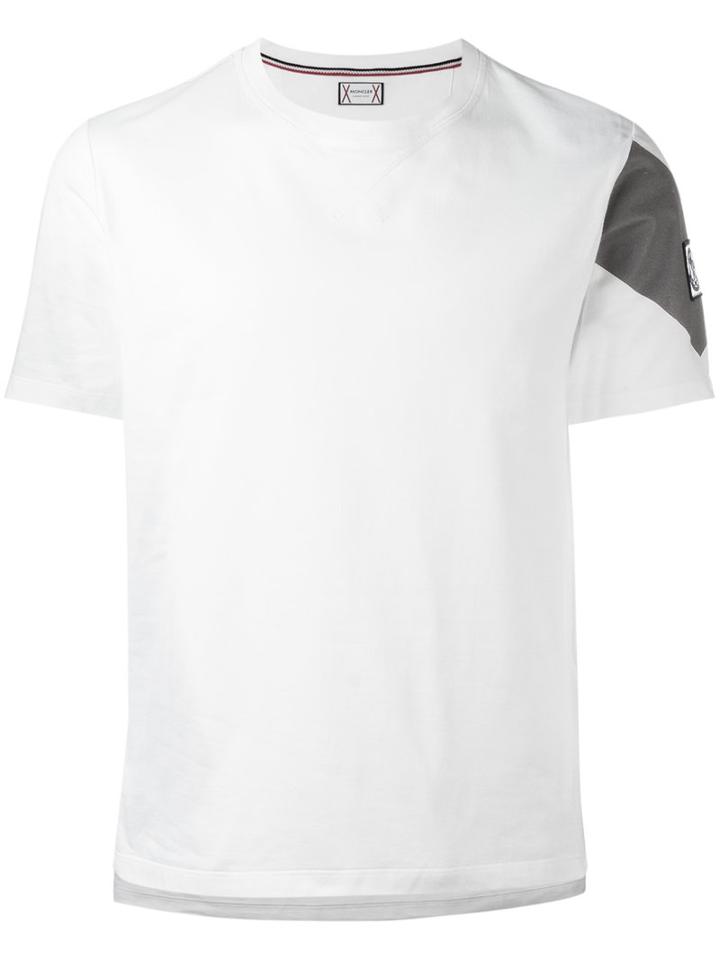 Moncler Gamme Bleu Arm Print T-shirt, Men's, Size: Large, White, Cotton