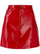 Chiara Ferragni Wet Look Mini Skirt - Red