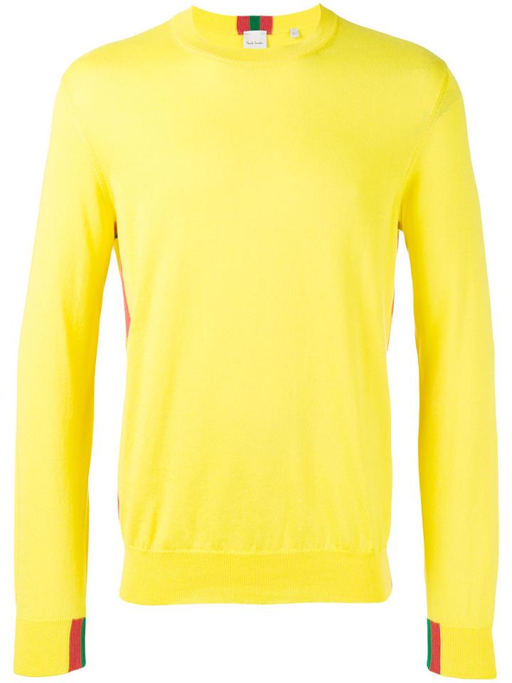 Paul Smith - Side Stripe Jumper - Men - Cotton - M, Yellow/orange, Cotton