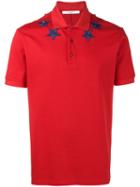 Givenchy - Star Applique Polo Shirt - Men - Cotton/polyester - Xl, Red, Cotton/polyester