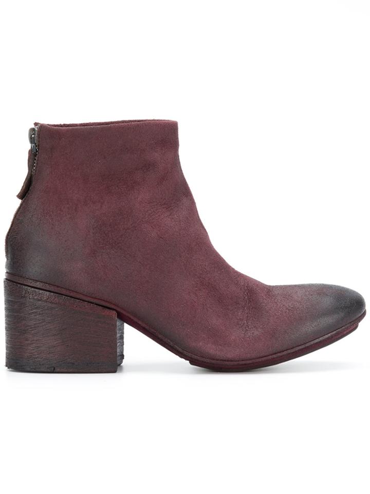Marsèll Distressed Ankle Boots - Pink & Purple
