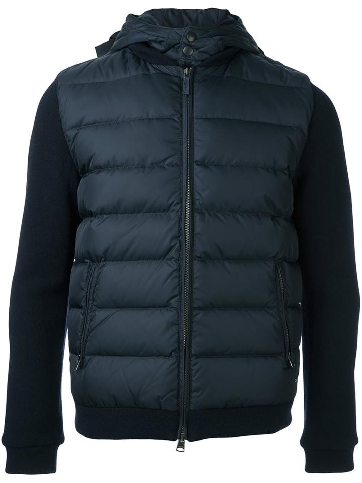 Woolrich Hooded Down Jacket, Men's, Size: Medium, Blue, Cotton/feather Down/polyamide/wool