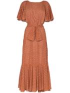 Johanna Ortiz You Should Be Dancing Broderie Anglaise Dress - Orange