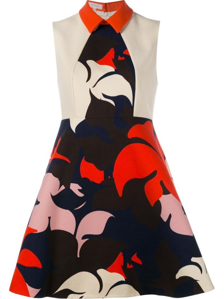 Delpozo Floral Mini Dress, Women's, Size: 40, Blue, Cotton/viscose