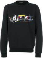 Versace Geometric Logo Print Sweatshirt - Black