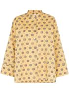 Toteme Zahora Printed Cotton Long Sleeve Shirt - Yellow