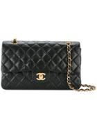 Chanel Vintage Quilted Double Flap Shoulder Bag - Black
