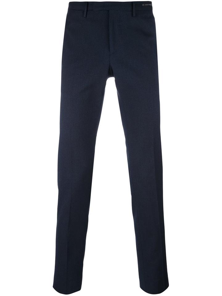 Pt01 Super Slim Fit Chino Trousers, Men's, Size: 54, Blue, Cotton/spandex/elastane/virgin Wool