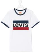 Levi's Kids Stripe Logo Print T-shirt - White