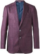 Fashion Clinic Timeless Houndstooth Pattern Blazer - Pink & Purple