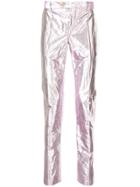 Walter Van Beirendonck Vintage Metallic Slim Trousers - Purple