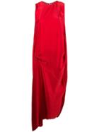 Uma Wang Draped Satin Maxi Dress - Red