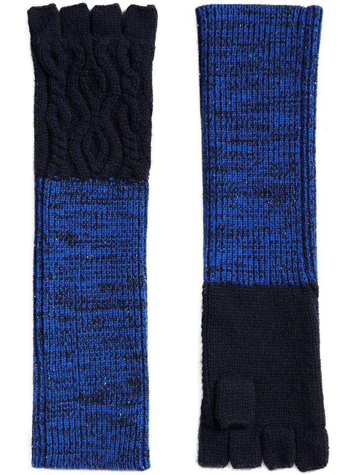 Burberry Fingerless Gloves - Blue