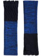 Burberry Fingerless Gloves - Blue