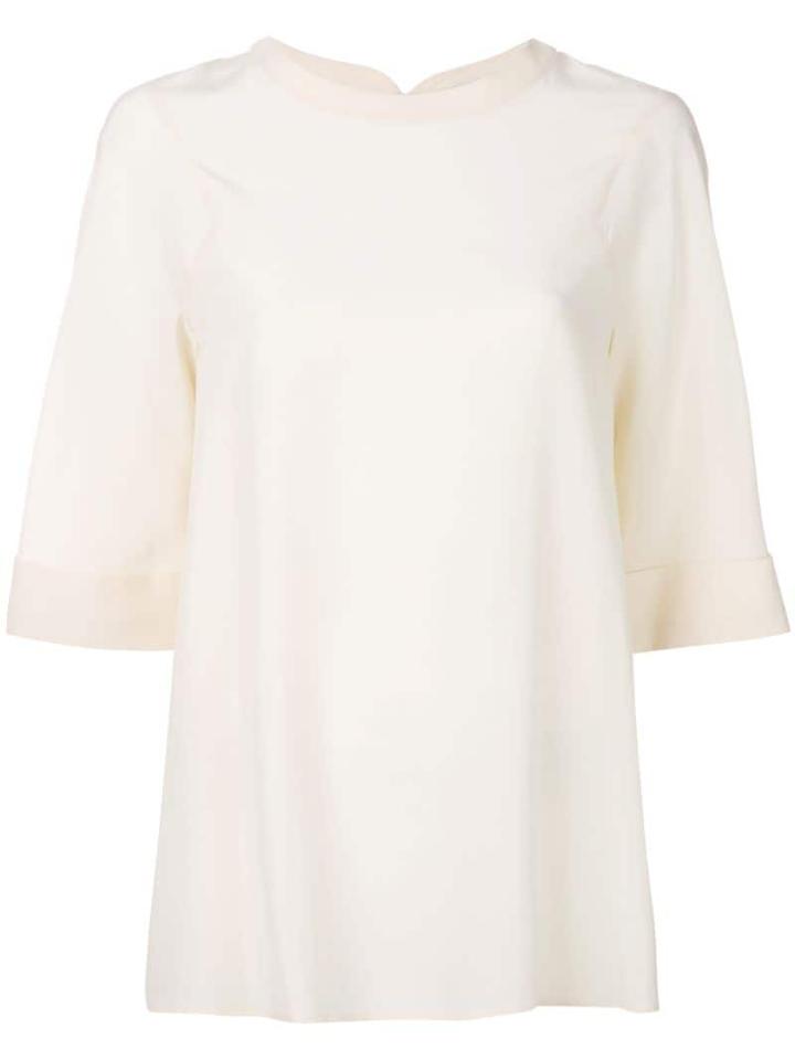 Aspesi Short Sleeve Blouse - Neutrals