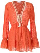 Brigitte Long Sleeved Short Dress - Orange