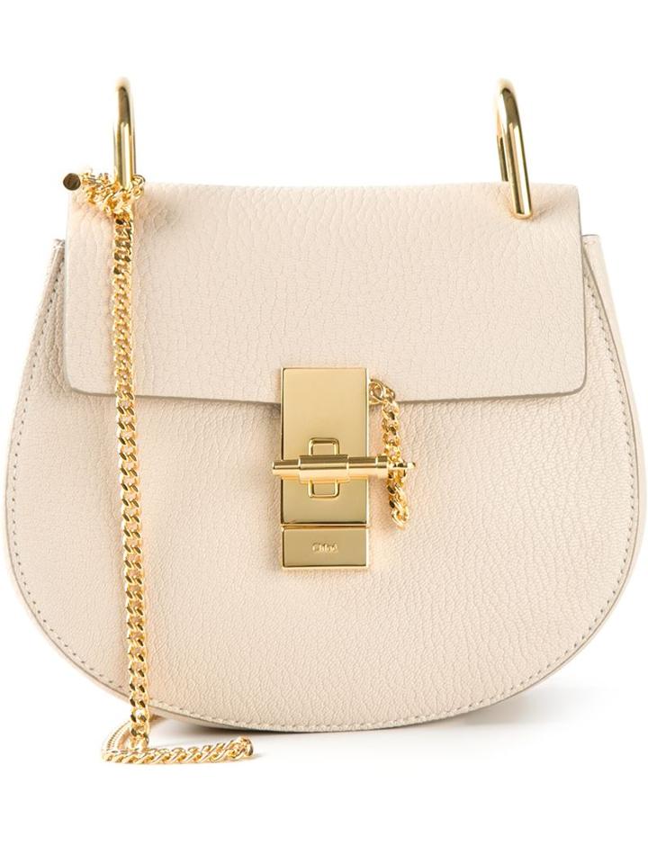 Chloé 'drew' Shoulder Bag, Women's, Nude/neutrals, Lamb Skin/metal (other)